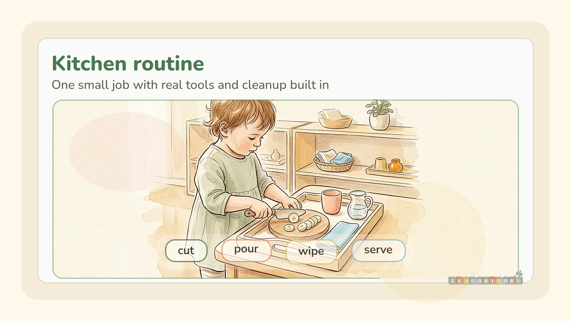 Cómo empezar Montessori en casa usando la vida práctica como base