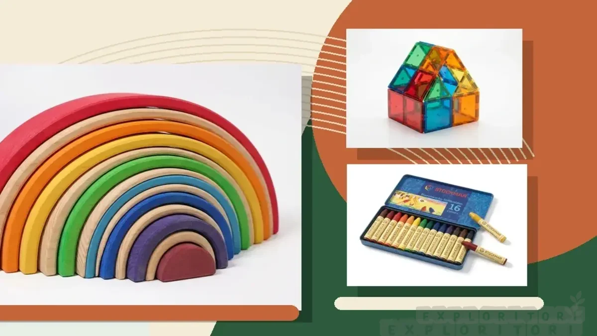 Best Montessori toys for 2-year-olds arranged on a prepared shelf