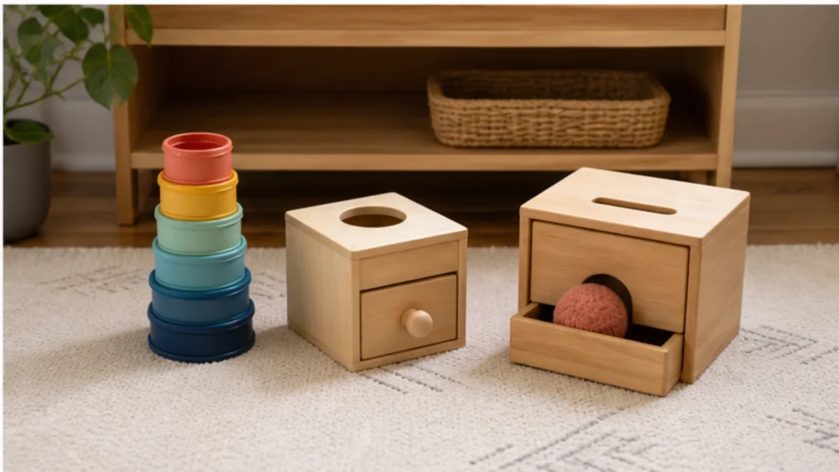 Actividades Montessori para 9-12 meses: ideas sencillas que encajan con cómo aprende tu bebé