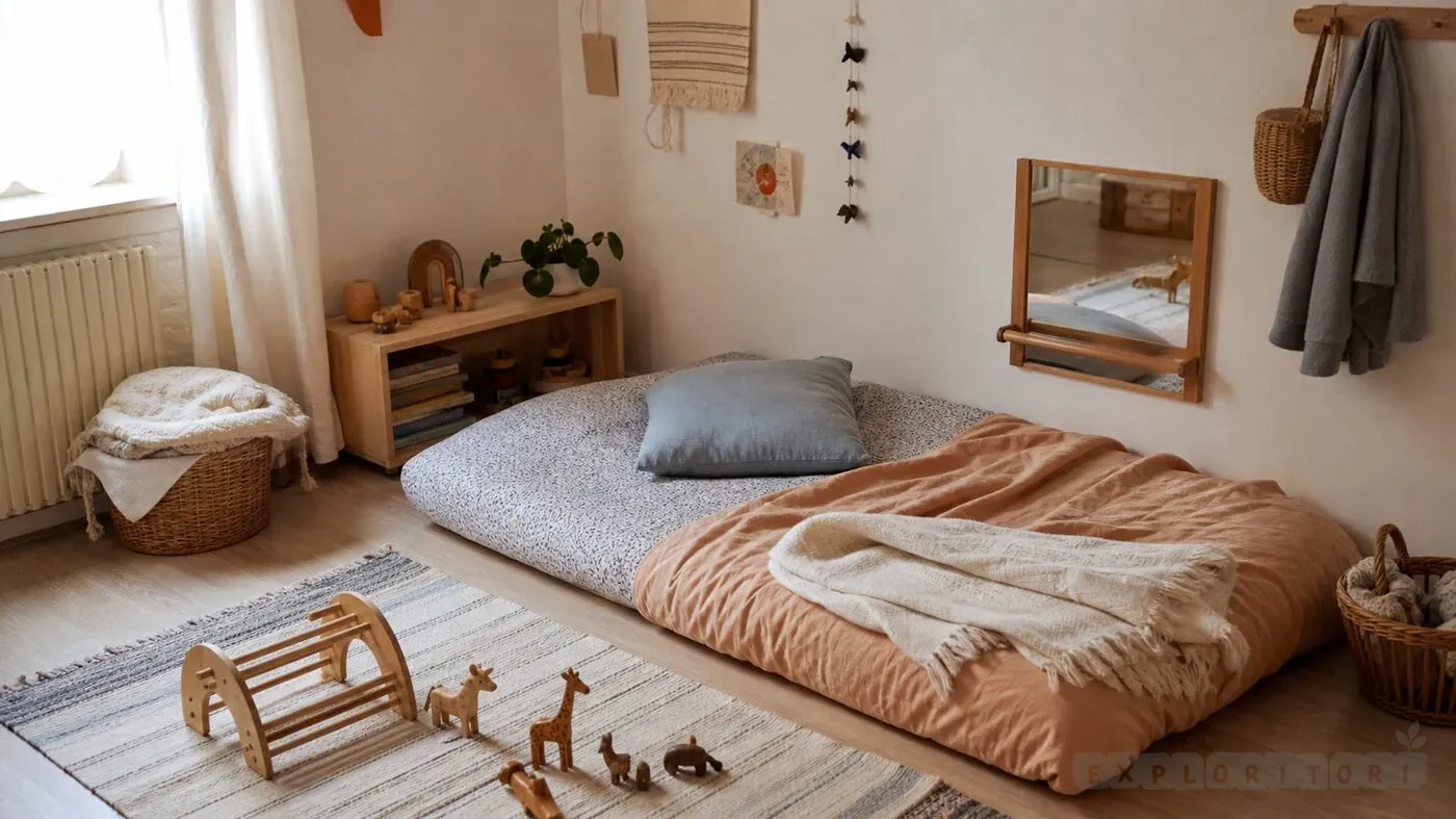 Montessori bedtime routine with toddler self-care