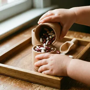 Child-sized bathroom setup for Montessori toilet learning